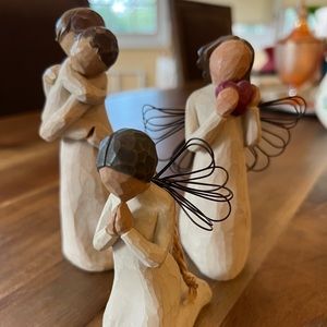 Lot of 3 Willow Tree Figures-Angels Embrace, angel of the Heart, Angel of Prayer
